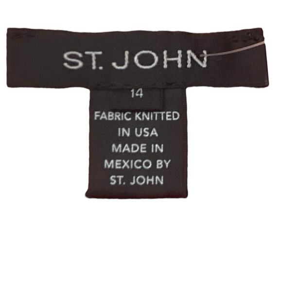 St. John Dress Women’s Size 14 Tweed with Slight Cowl Neck in Coral - Picture 5 of 5